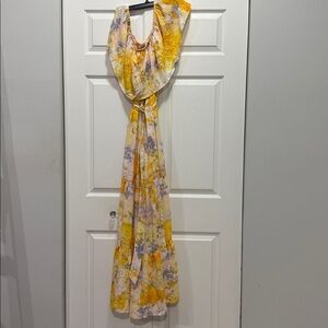 Floral Maxi Dress in Yellow and Purple